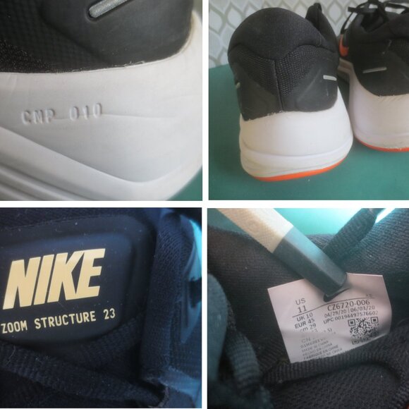 Nike Air Zoom Structure 23 Black CZ6720-006 Running Shoes - Size 11 Men's. - Picture 13 of 14